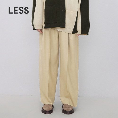 LESS绵羊毛直筒通勤休闲长裤