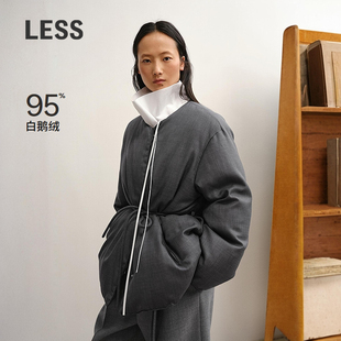 【商场同款】LESS2025年冬新款休闲简约中长款鹅绒服2PBC15180