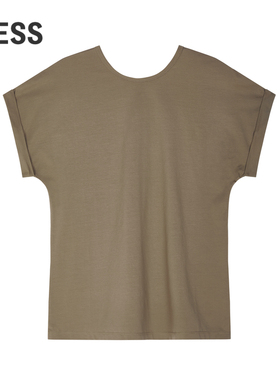 LESS夏季棉质T恤女简约质感纯色圆领短袖上衣2N411177A