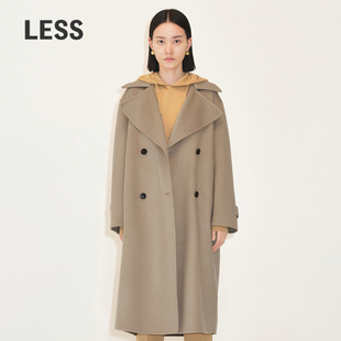 双排扣双面羊毛呢大衣2MA810450 风衣式 LESS冬季 外套女长款