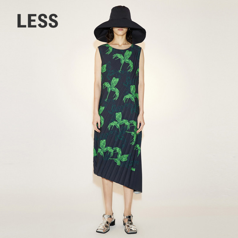 【精工系列】【度假系列】LESS夏季海百合印花连衣裙2N5G12