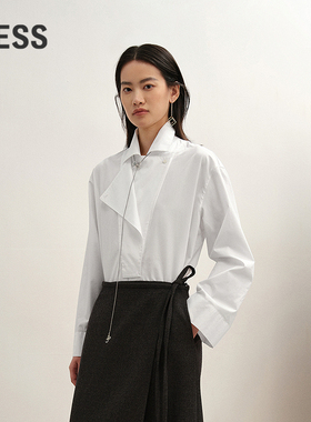 【商场同款】LESS2025年冬新款H型宽松翻领休闲长袖衬衫2P0216940