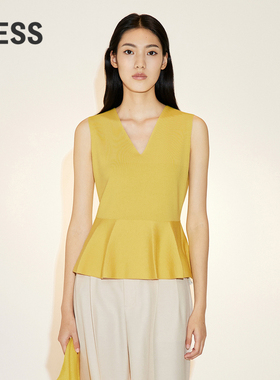 【精工系列】春秋白山羊绒弹力收腰修身设计感针织背心2N2312160