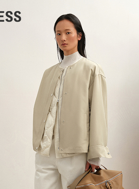 【商场同款】LESS2025年冬新款无领宽松长袖时尚羽绒服2P0C24910