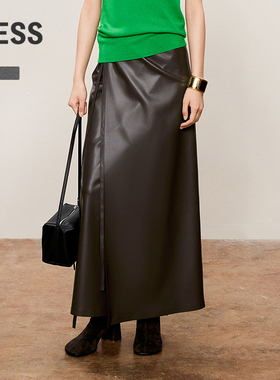 【精工系列】LESS秋长款半身裙H型围裹式气质腰裙2O7D10600