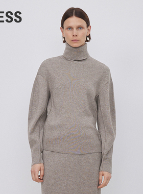 LESS冬绵羊毛高领基础套头针织衫2NA312550