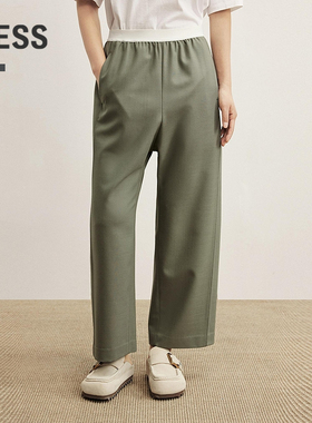 【商场同款】LESS2025年秋季新款休闲通勤宽松直筒长裤2P8E16360