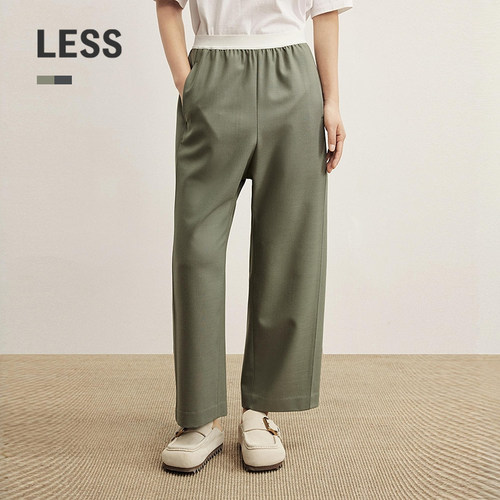 【商场同款】LESS2025年秋季新款休闲通勤宽松直筒长裤2P8E16360
