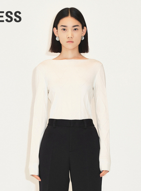 LESS气质针织衫女一字领简约内搭长袖套头毛衫2M0310110