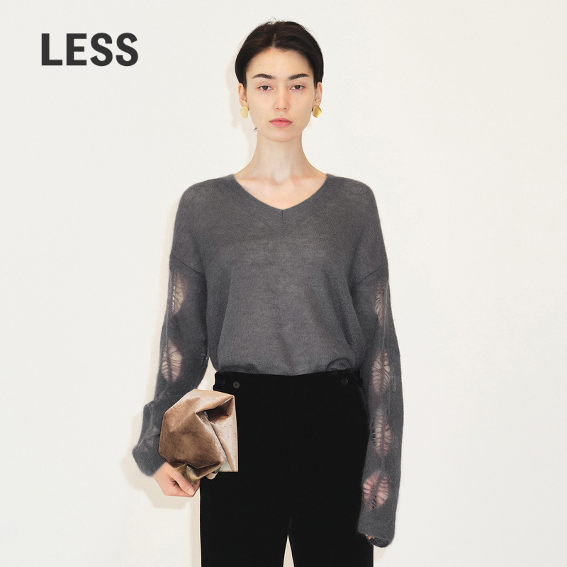 针织衫毛衣LESS镂空宽松