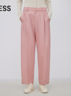 LESS春秋绵羊毛裤子女休闲简约直筒西装长裤2N8E11640