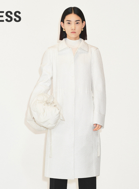 LESS冬季外套女气质优雅长款宽松肌理感棉服2M0B10900