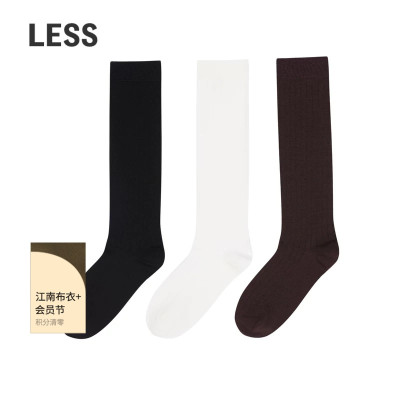 LESS秋休闲简约舒适绵羊毛高筒袜3O9R34400