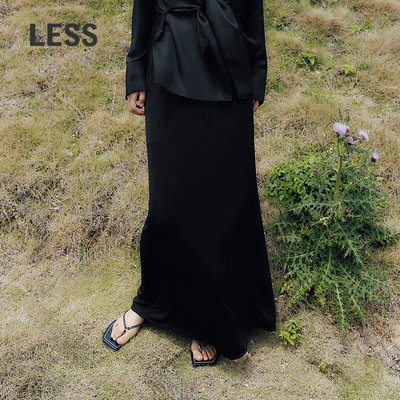 【商场同款】LESS2025年夏新款修身桑蚕丝长款半身裙2P4D10200