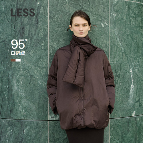 【商场同款】LESS2025年冬新款简约保暖中长款鹅绒服2PAC15780