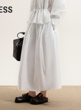 【商场同款】LESS2025年秋新款宽松休闲复古中长款腰裙2P8D1448K