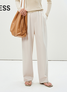 【商场同款】LESS2025年春新款休闲通勤宽松直筒长裤2P3E11240