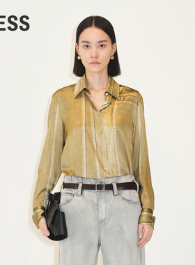 LESS桑蚕真丝衬衫女时尚复古休闲宽松长袖衬衣2M8211530