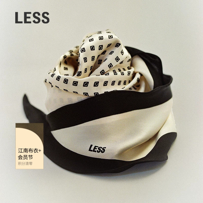 【商场同款】LESS2026年春新款桑蚕丝复古时尚围巾3Q2K1