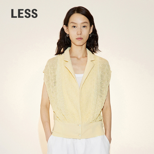 女气质休闲镂空轻薄外搭毛衫 马甲2N4314350 针织衫 LESS夏季