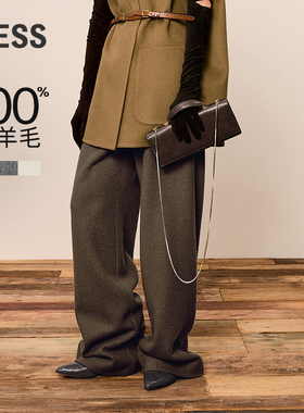 【SAMUEL系列】LESS阔腿针织裤绵羊毛宽松直筒长裤2O0E13950