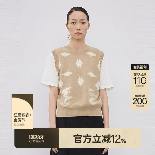 LESS针织短袖圆领直筒套头毛衫