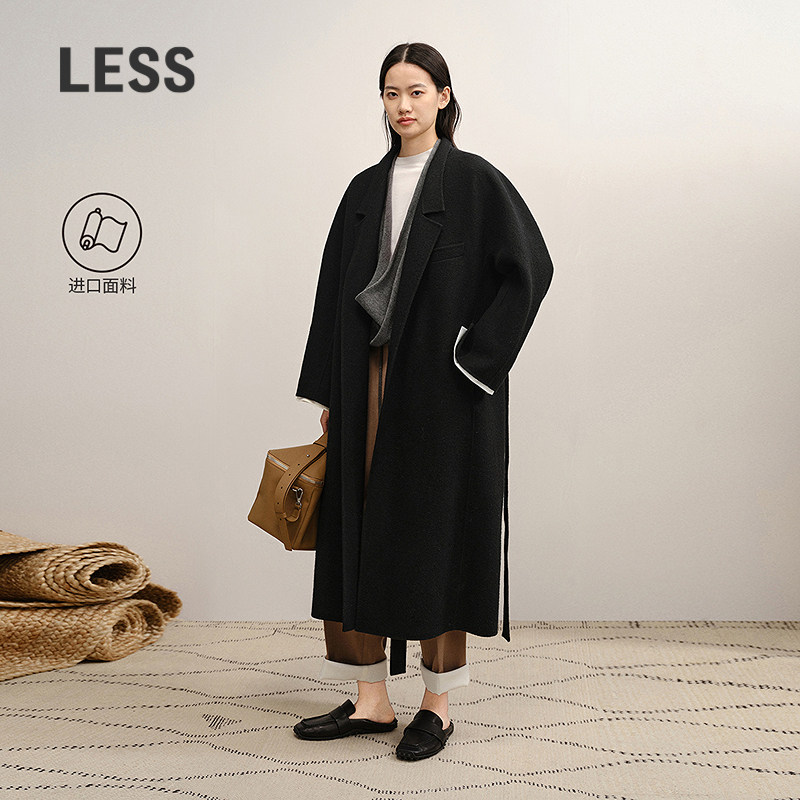 【商场同款/精工系列】LESS2025年冬新款绵羊毛大衣外套2PA815650