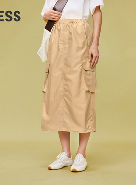 【0压系列】LESS春轻户外工装风大口袋直筒休闲半身裙2O2D10460