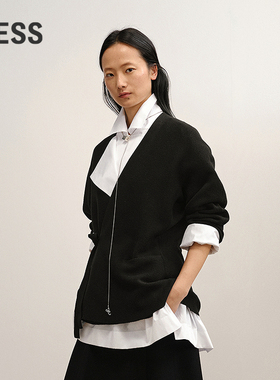 【商场同款】LESS2025年冬新款H型宽松通勤时尚开襟毛衫2P0316770