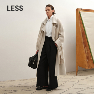 【商场同款】LESS2025年冬新绵羊毛长款大衣含山羊绒2PA818640