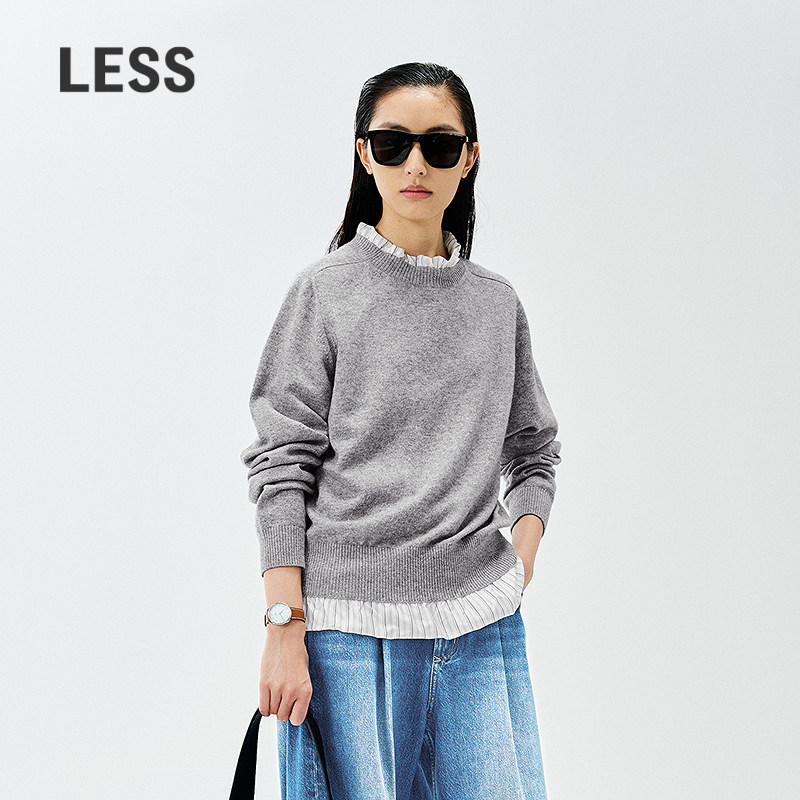 【商场同款/SAMUEL系列】LESS2025年春新款长袖套头毛衫2P2312610