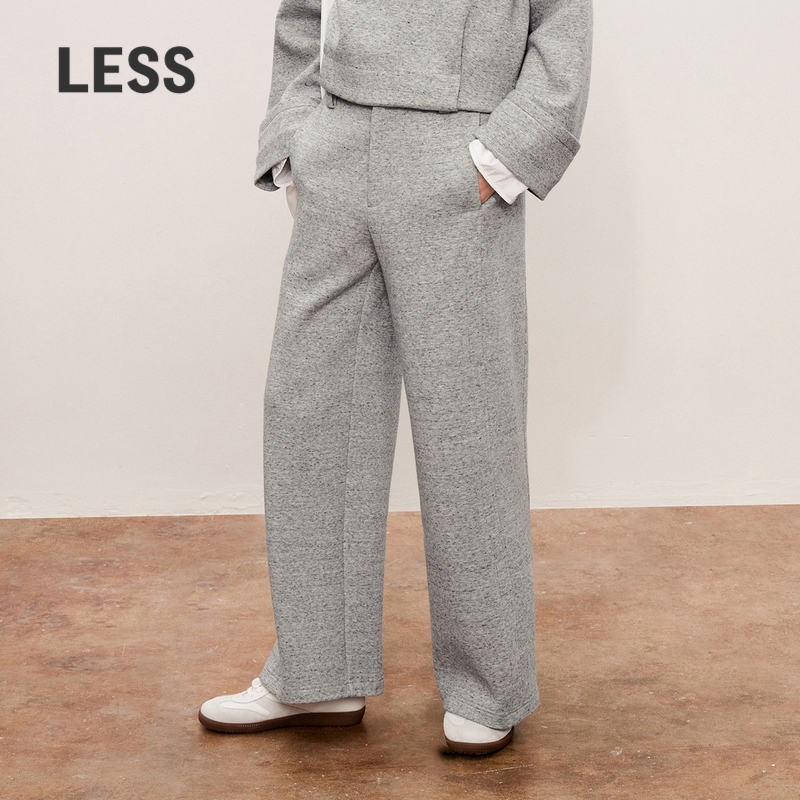 LESS秋含棉休闲简约宽松通勤风长裤舒适时尚直筒裤女2O9E12390