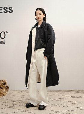 【商场同款】LESS2025年冬新款翻领宽松长款时尚羽绒服2P0C15020