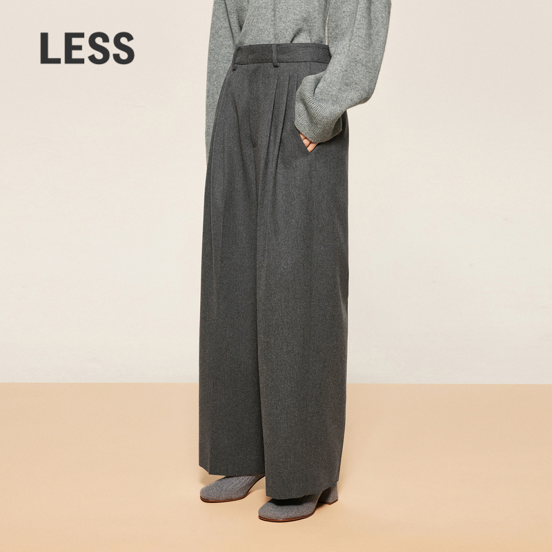 【SAMUEL系列】LESS冬简约时尚长裤利落宽松阔腿裤2O0E14250