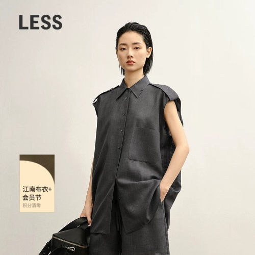 【商场同款】LESS2025年秋新款休闲通勤宽肩无袖衬衫女2P7218570