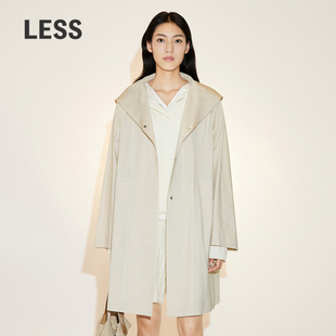 连帽风衣女中长款 LESS春季 宽松夹克外套2N2911340 精工系列