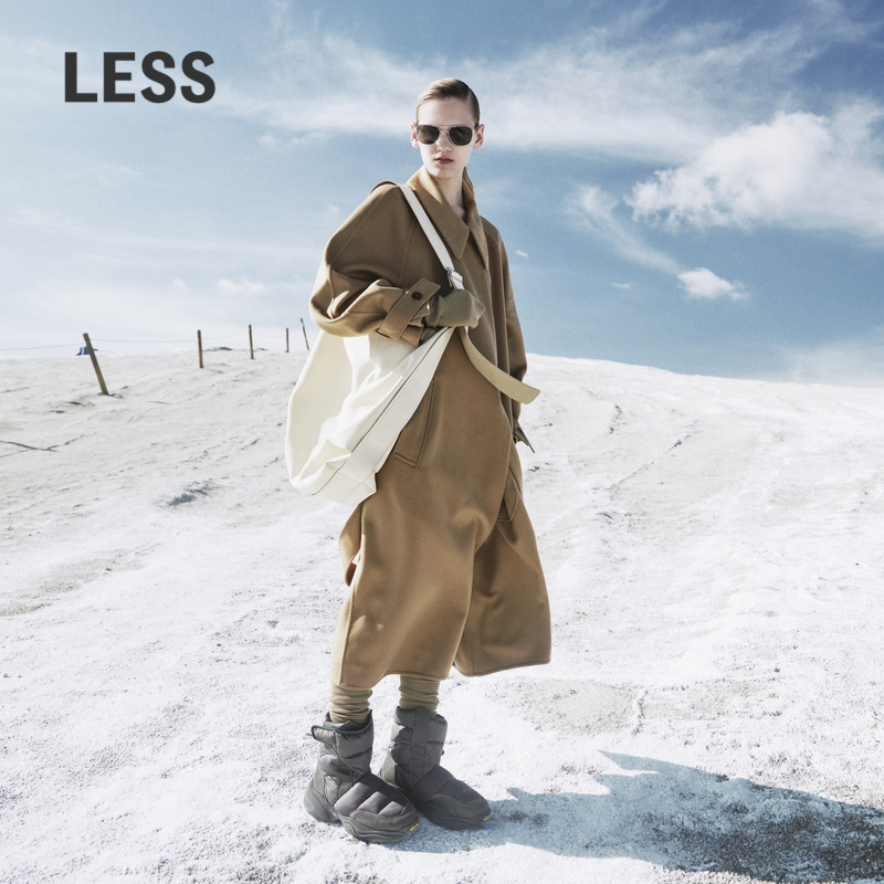 LESS绵羊毛宽松长款呢大衣