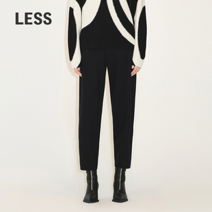 裤 子女黑色休闲九分烟管毛呢高腰西装 2MAE14820 绵羊毛裤 LESS冬季