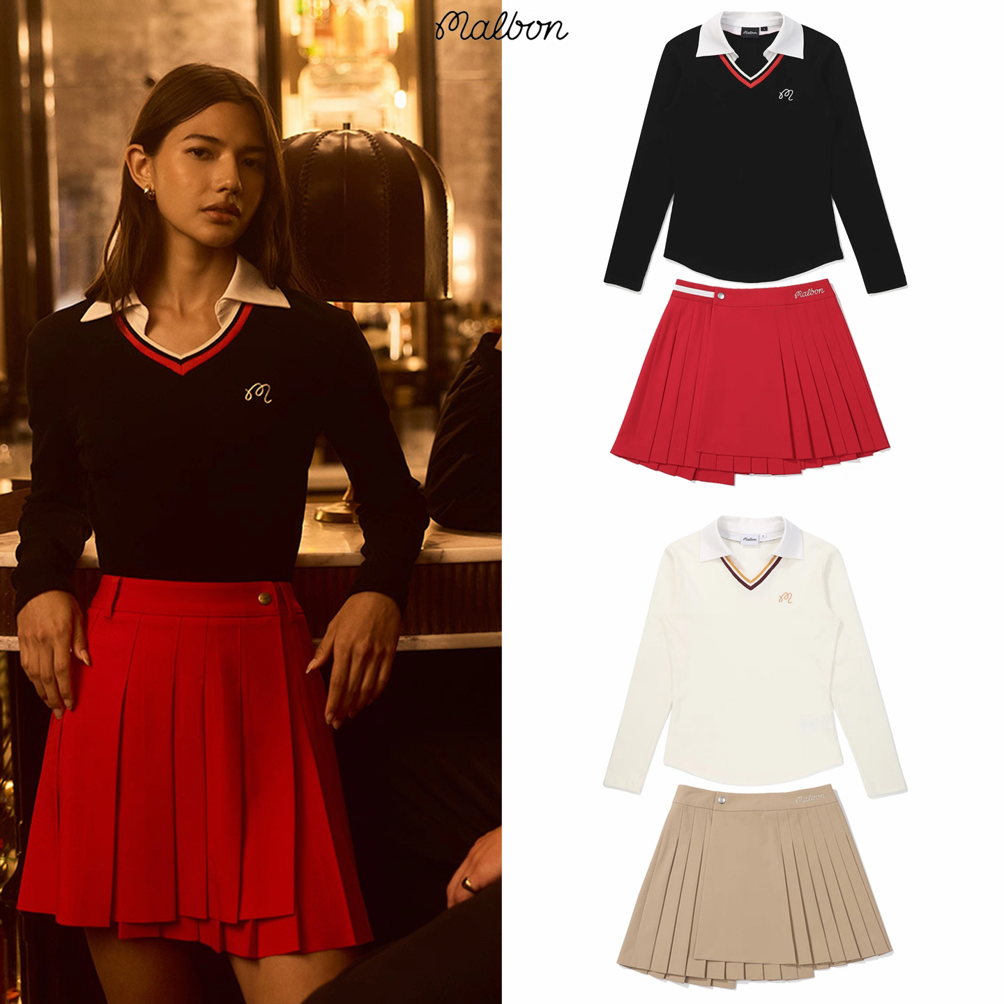 韩国高尔夫服装女士25年新款运动休闲时尚百搭针织衫秋季运动上衣