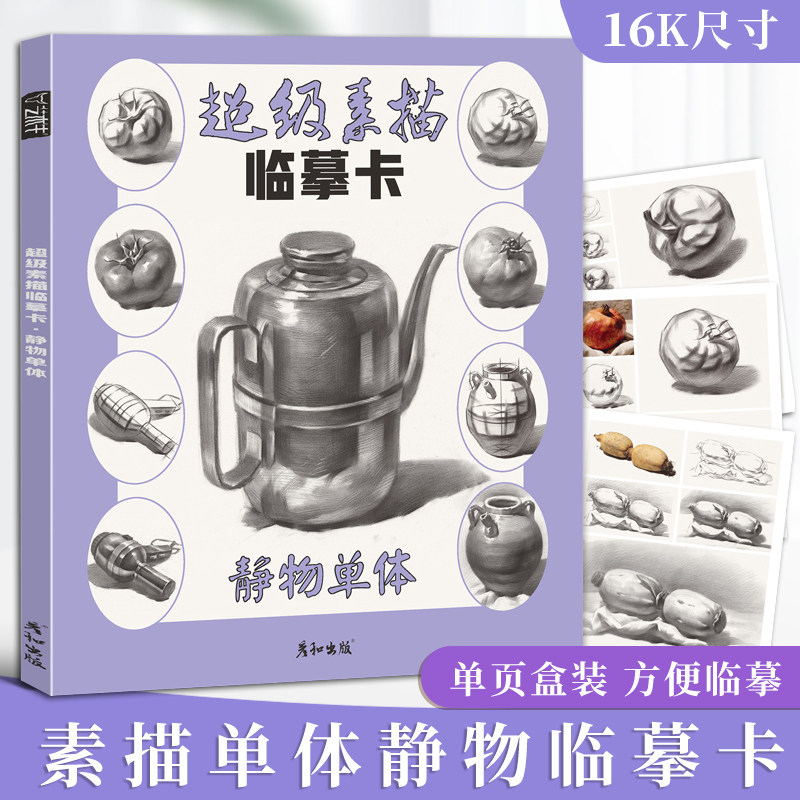 超级素描临摹卡静物单体16开彦和文化高清初学者新手入门照片对应范画