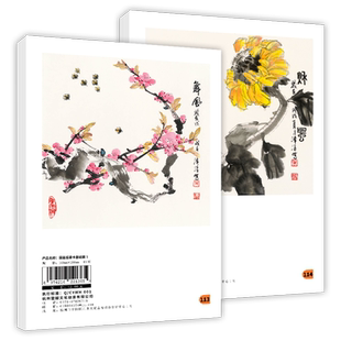 国画临摹卡基础篇套装国画基础教程美术书写意底稿临摹范本艺术画画自学初学者儿童花鸟水墨技法少儿教学图册本教材书国画临摹画册