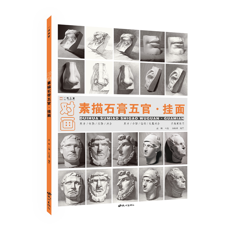 素描石膏五官素描书头像结构临摹范本人物切面像亚历山大半面像头部美术生对临入门画册临本考级联考美院明暗照片素材绘画教程