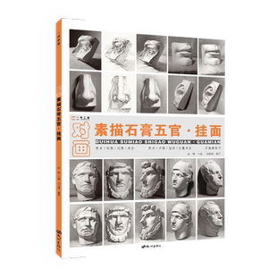 素描石膏五官素描书头像结构临摹范本人物切面像亚历山大半面像头部美术生对临入门画册临本考级联考美院明暗照片素材绘画教程
