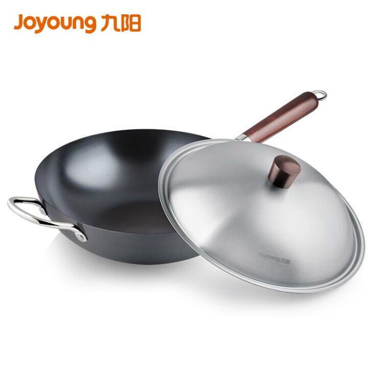【有耳全钢盖】Joyoung/九阳CTG3205精铁真不锈炒锅燃磁通用32cm