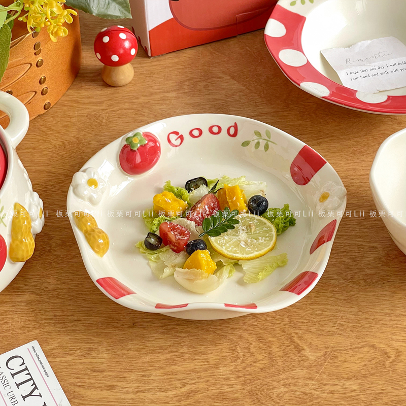 可爱高颜值陶瓷蔬菜沙拉盘