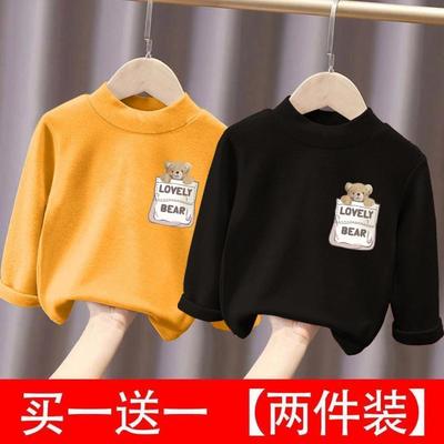 秋冬新款儿童双面德绒保暖打底衫