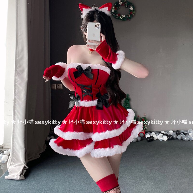 性感猫女郎圣诞节日舞台演出服