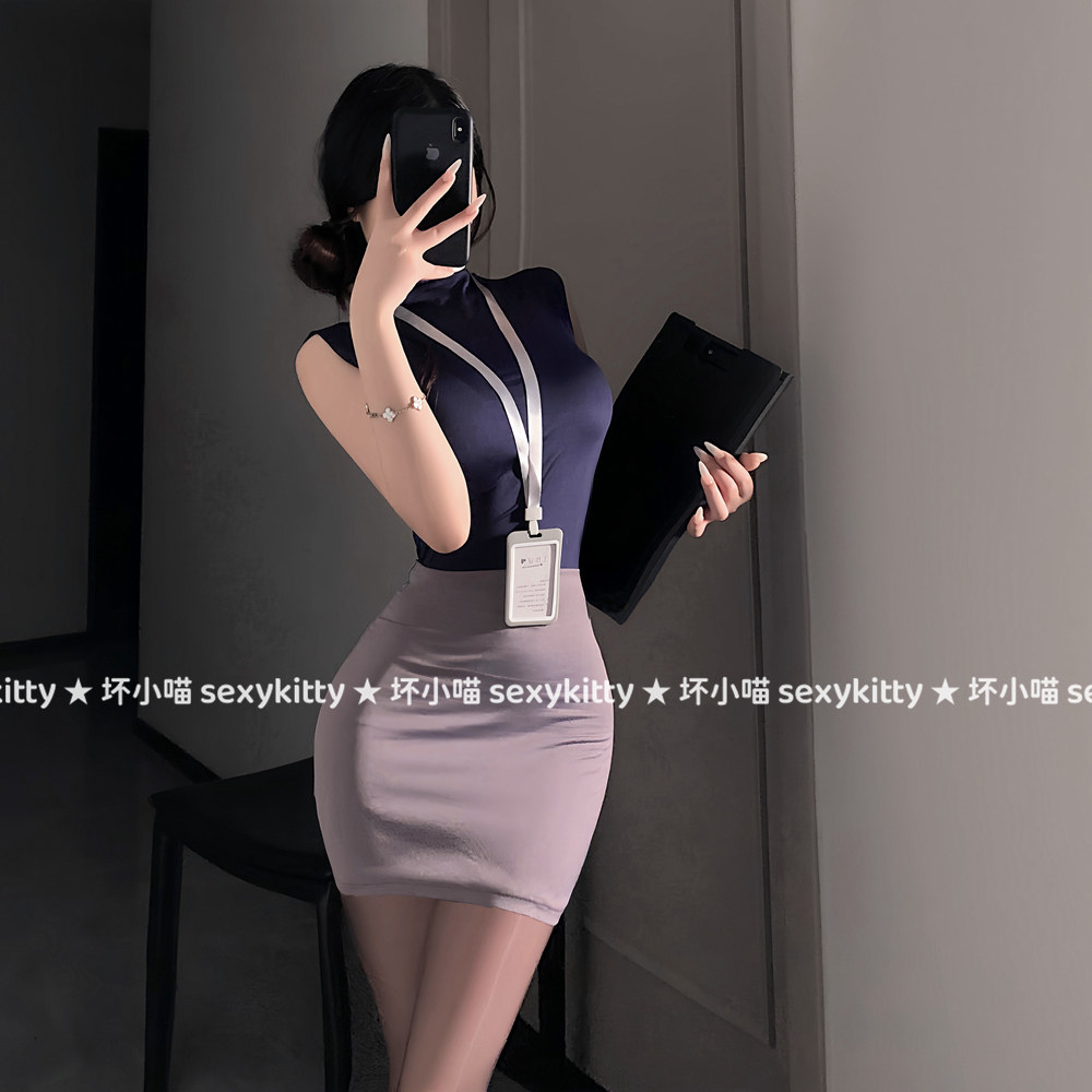 坏小喵 御姐风气质女秘书OL制服纯欲修身包臀裙夜店主播大码套装