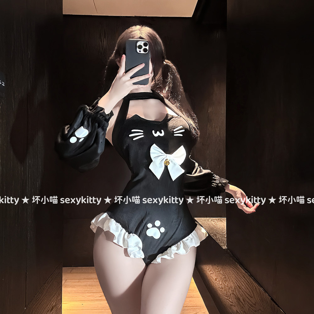 性感纯欲风猫女郎连体衣