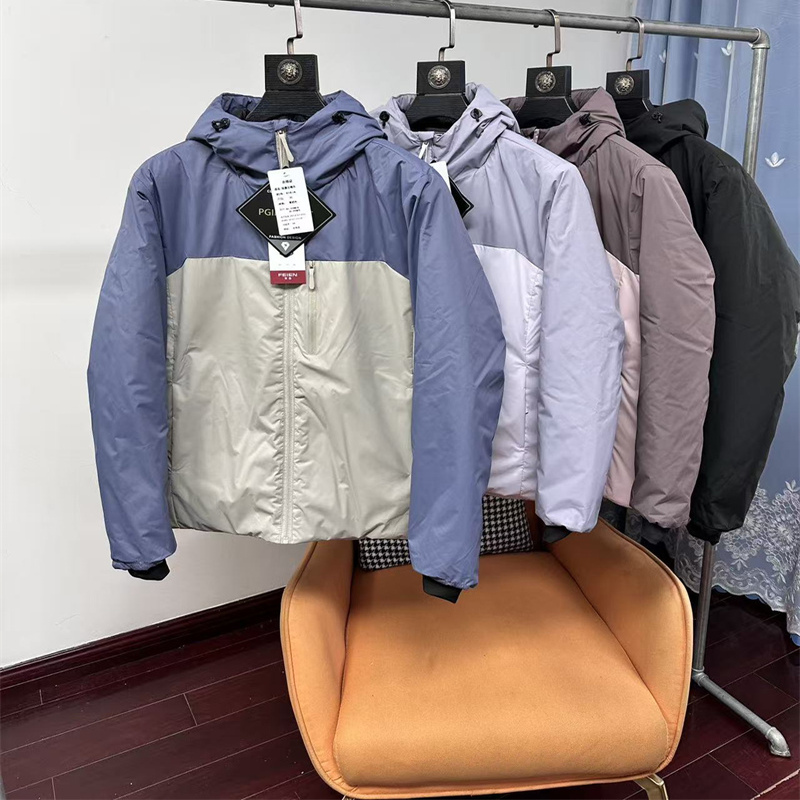 男女时尚拼接保暖连帽棉衣冲锋衣